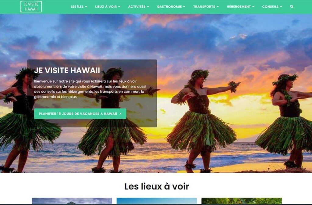 Printscreen du site je-visite-hawaii.fr